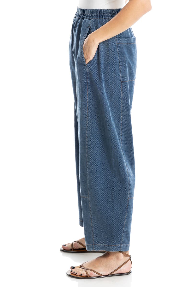 Pique Barrel Leg Ankle Pants