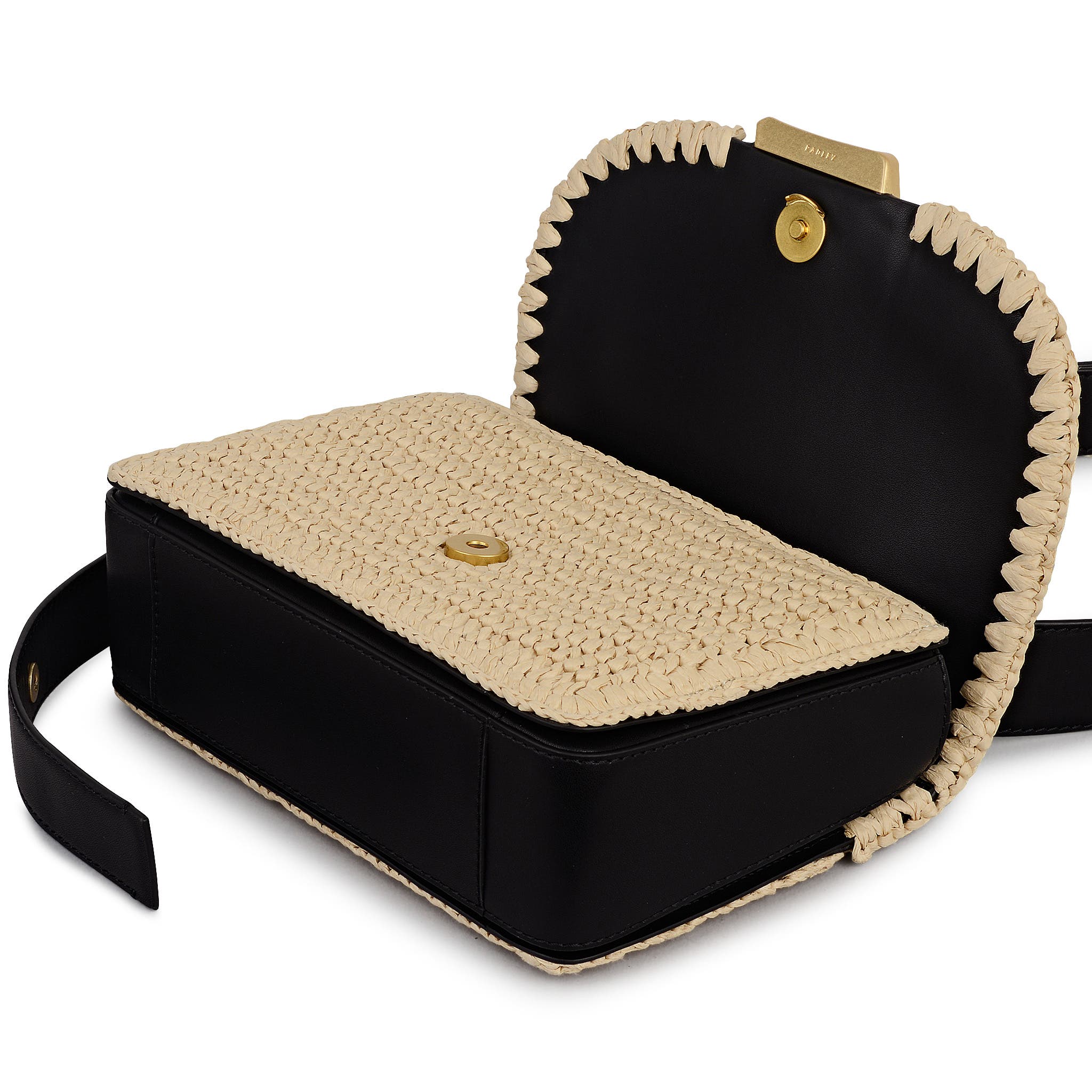 Radley The Belsize - Raffia Small Flapover Crossbody Bag, Alternate, color, Natural