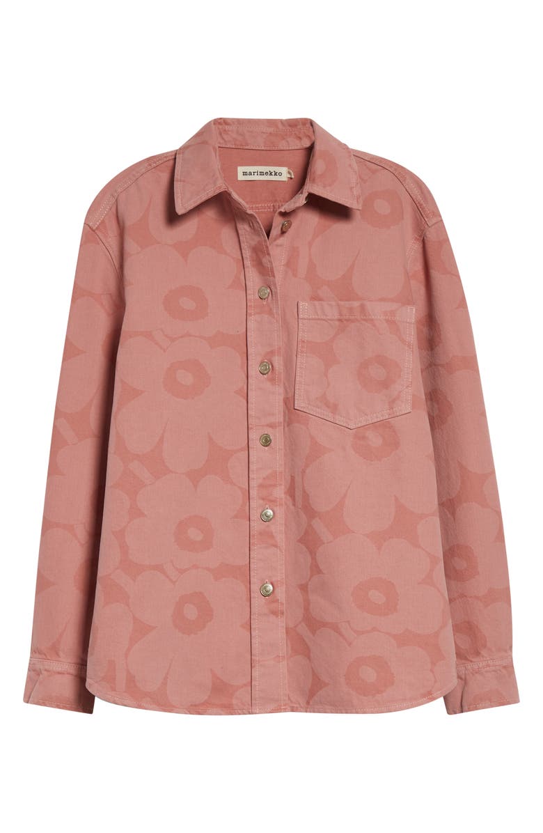 Marimekko Maridenim Vaihe Unikko Denim Shirt Jacket, Alternate, color, Light Pink