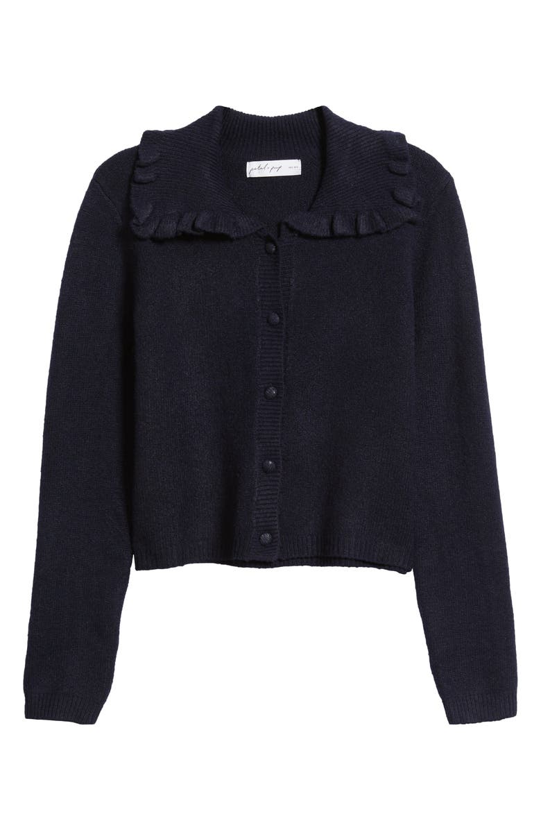 Petal & Pup Carmello Frill Collar Cardigan, Alternate, color, Navy