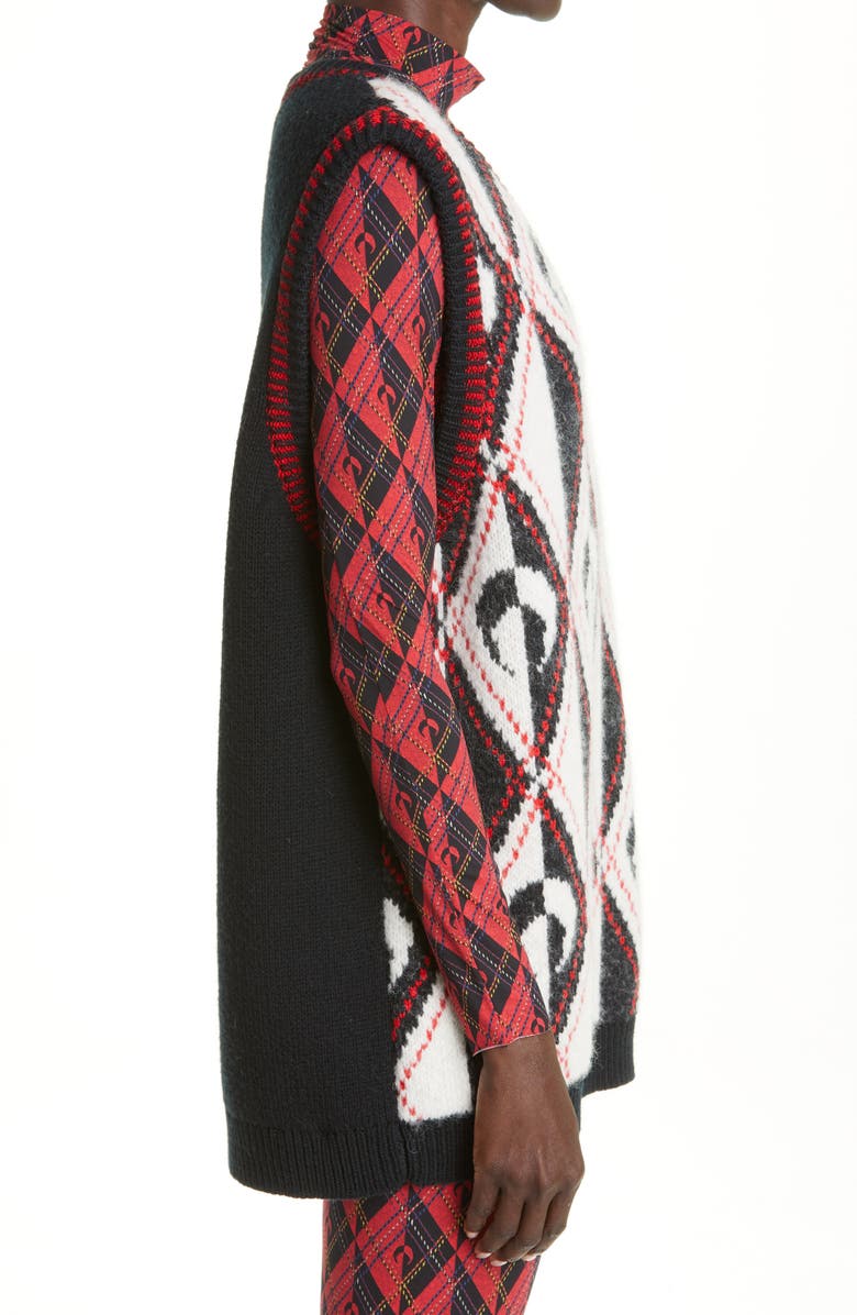 Marine Serre Harlequeen Wool Blend Sweater Vest, Alternate, color, 