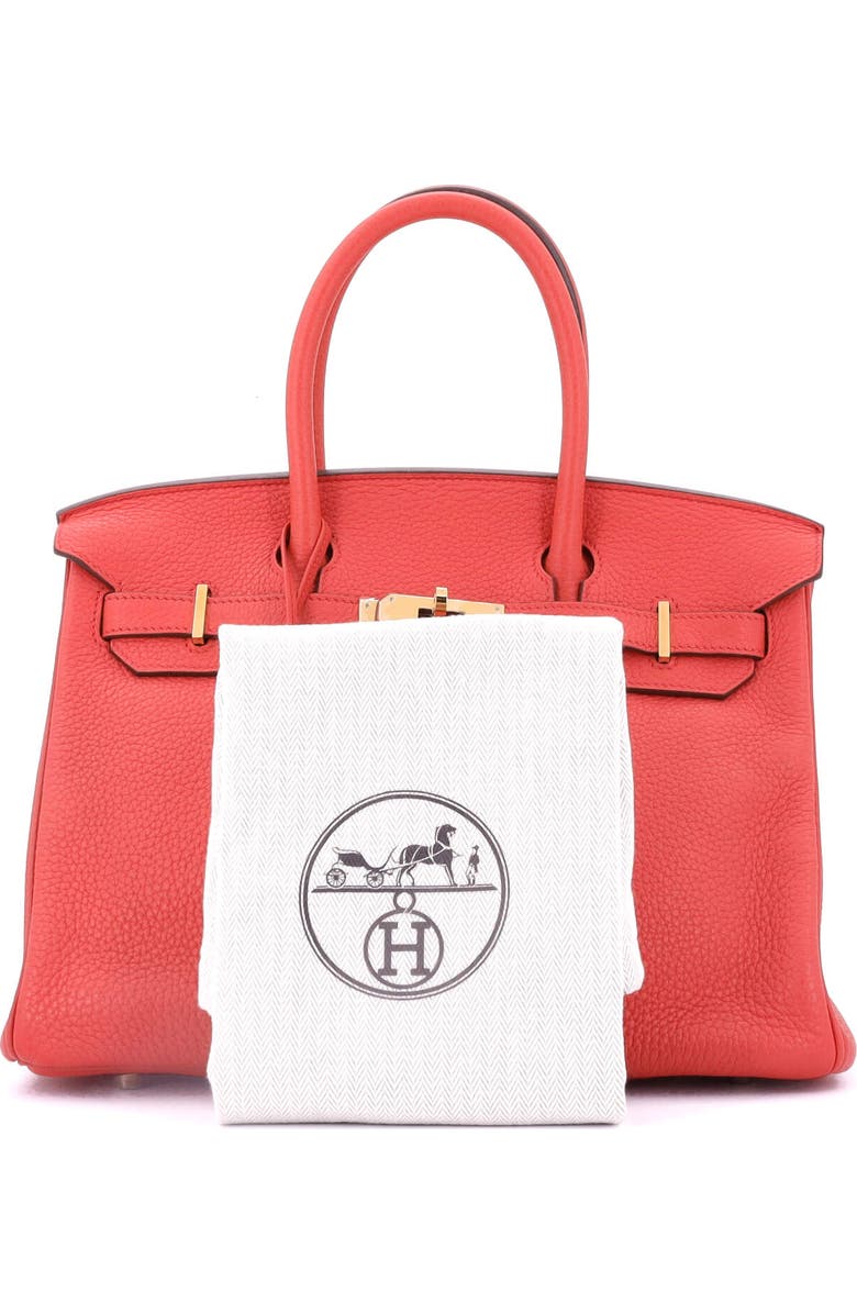 Pre-Owned Hermes Birkin Handbag Pink Clemence with Gold Hardware 30, Alternate, color, Bougainvillier