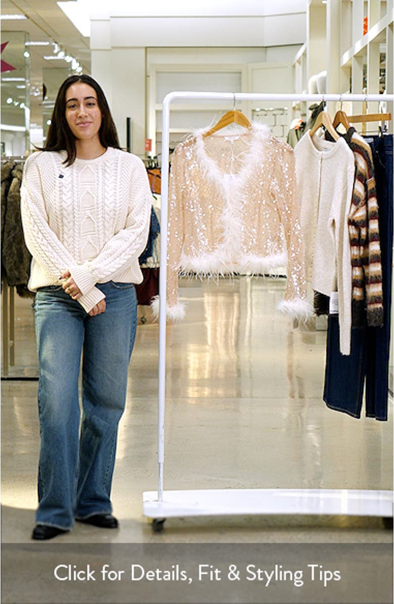 Coco Feather Trim Sequin Top, sales video thumbnail