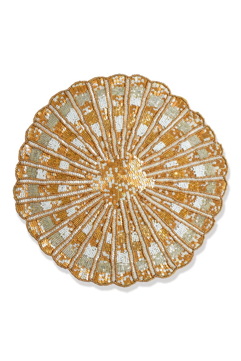 The Gilded Imperial Beaded Charger, Main, color, GOLD