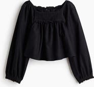 H&M Lace-trimmed Cotton Blouse