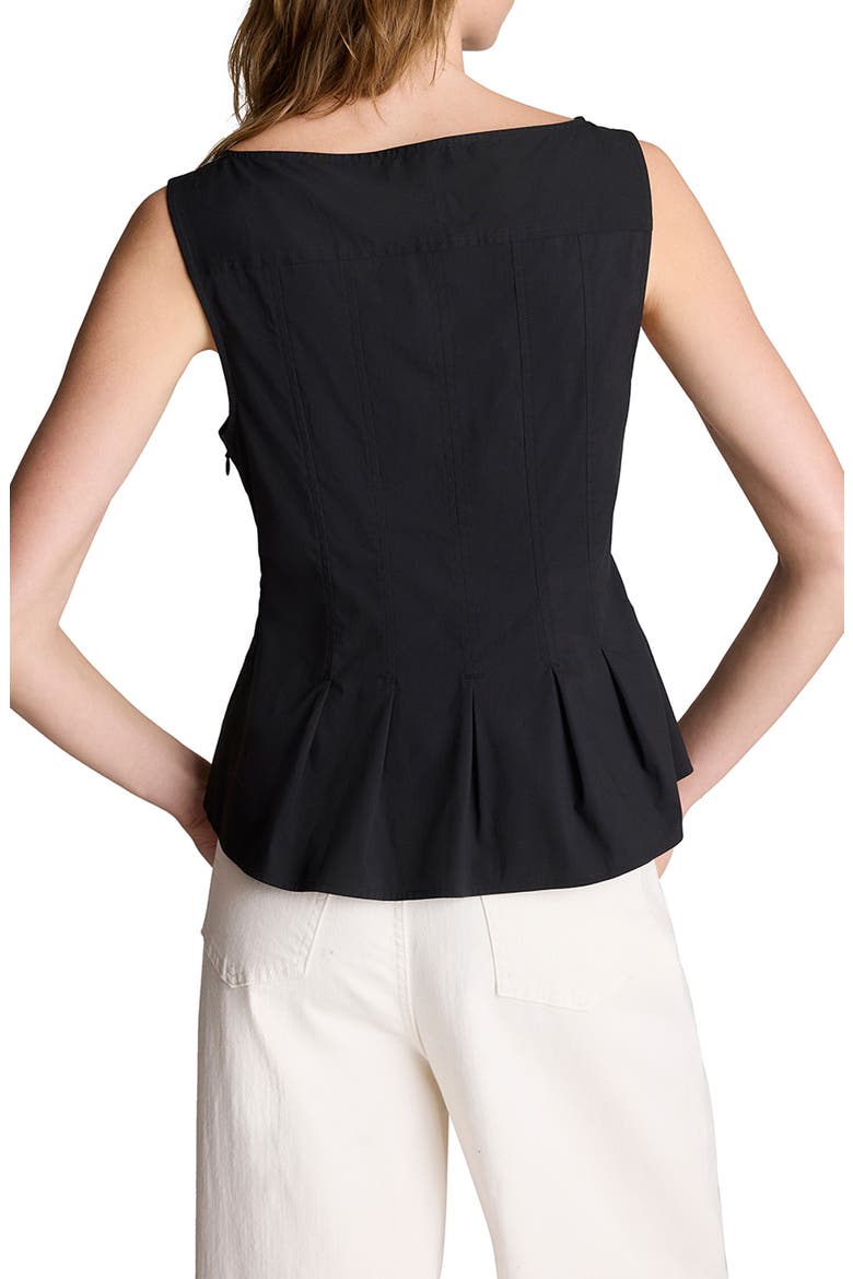 Sleeveless Pleated Peplum Top, Alternate, color, BLACK