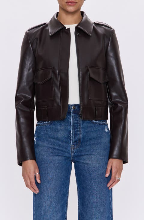 Bex Faux Leather Crop Jacket