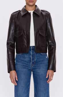 Pistola Bex Faux Leather Crop Jacket