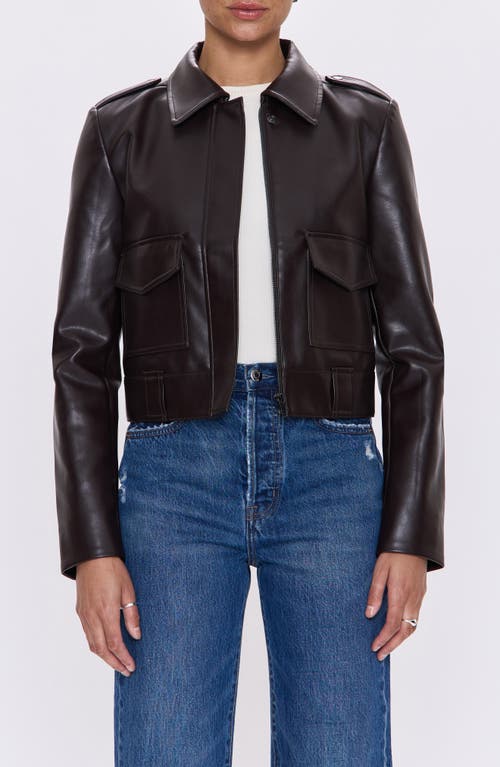 Pistola Bex Faux Leather Crop Jacket In Brown
