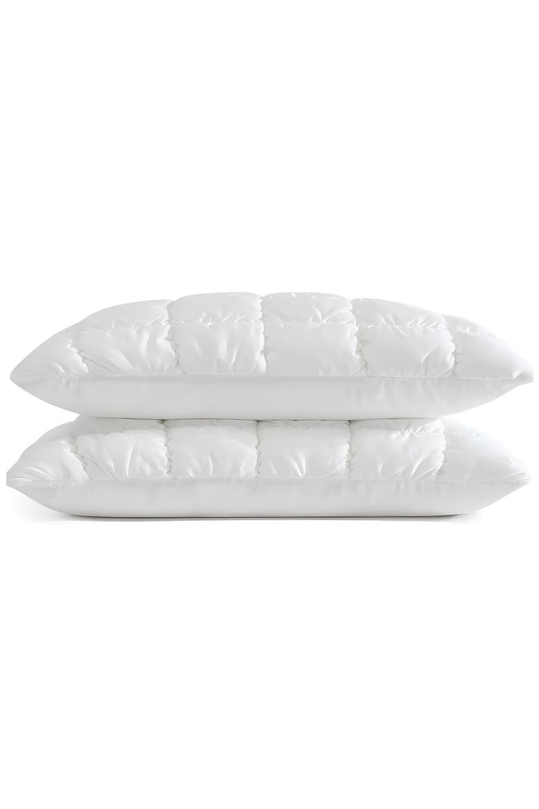 Puff Squares Set of 2 Pillow Shams, Alternate, color, WHITE