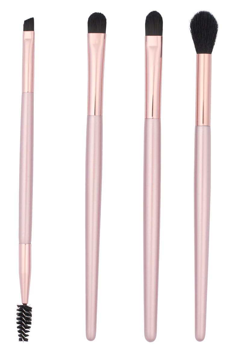 4-Piece Eye & Brow Makeup Brush Set, Main, color, ROSE GOLD