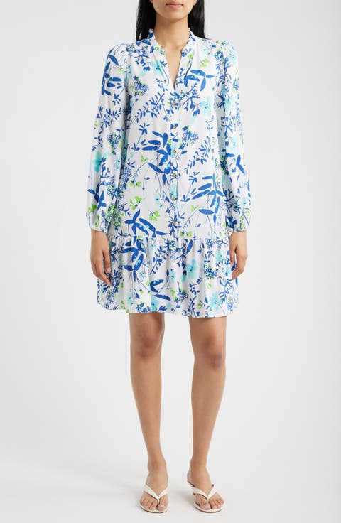 Shaley Print Long Sleeve Tunic Dress