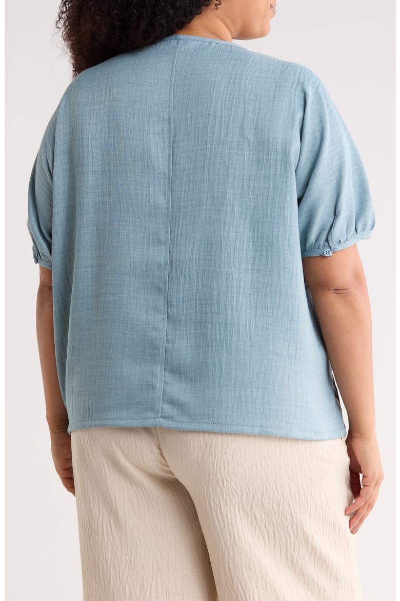 Bubble Short Sleeve Top, Alternate, color, HEATHER MINERAL
