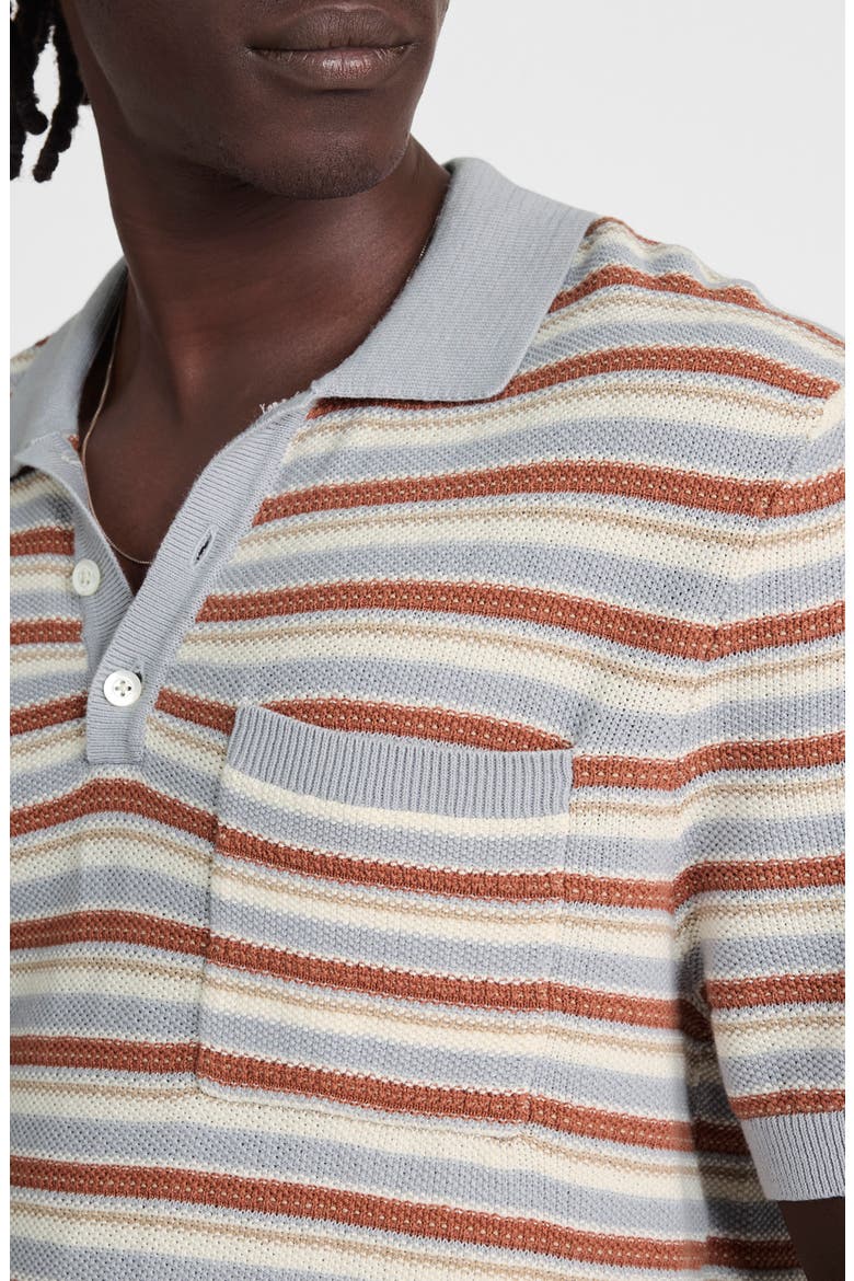 Cotton & Linen Sweater Polo, Alternate, color, SOLSTICE