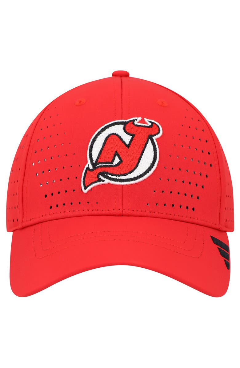 adidas Men's adidas Red New Jersey Devils Laser Perforated AEROREADY Adjustable Hat, Alternate, color, 