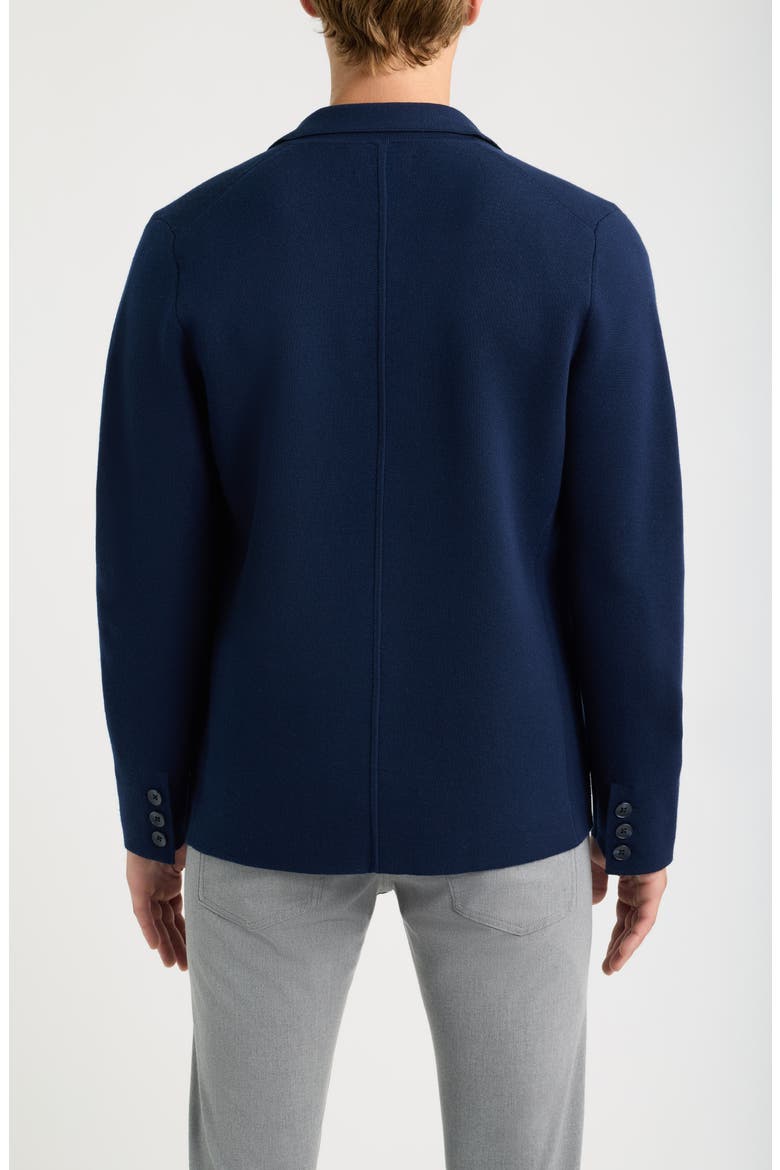 Navy Merino Wool Blend Sweater Knit Blazer, Alternate, color, NAVY IRIS