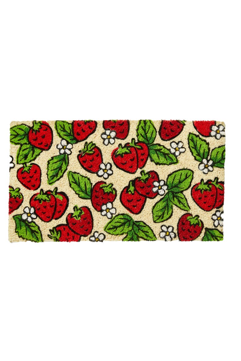 Strawberry Garden Coir Mat Multi Coir Summer, Main, color, Red