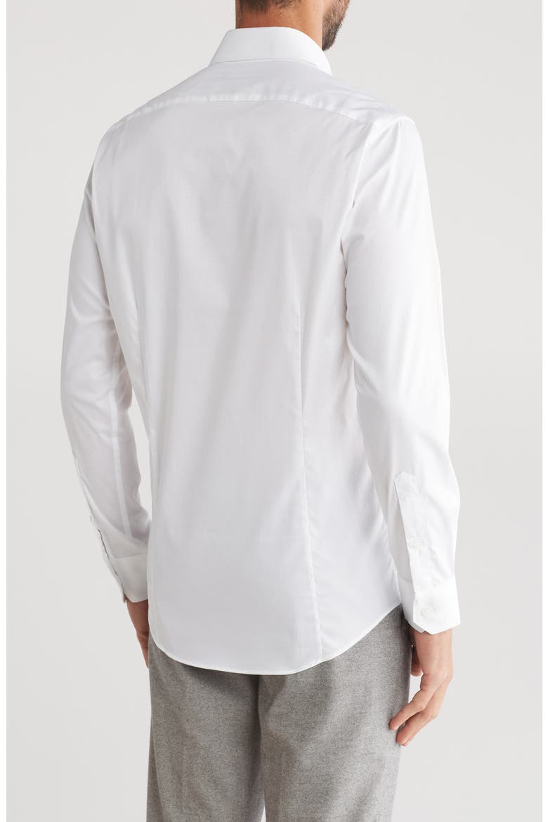 Slim Fit Textured Dress Shirt, Alternate, color, WHITE