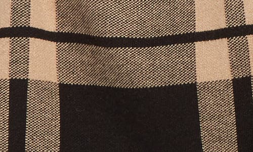 Lyssé Engineered Plaid Sweater Poncho In Engineered Plaid Black