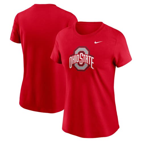 Nike Scarlet Ohio State Buckeyes Primetime Logo T-shirt In Red