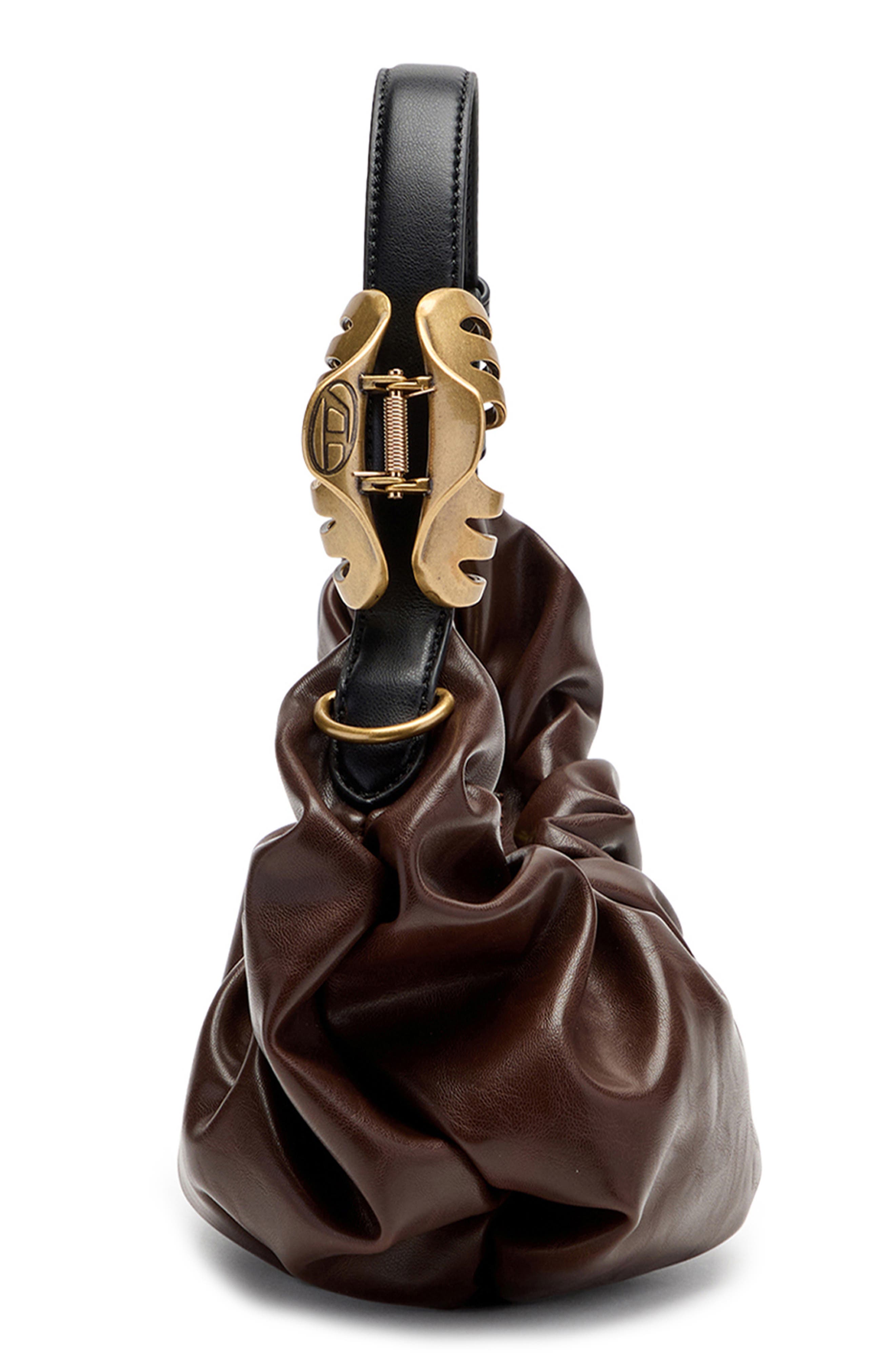 DIESEL<sup>®</sup> Grab-D-Small Scrunched Hobo Bag, Alternate, color, Chocolate