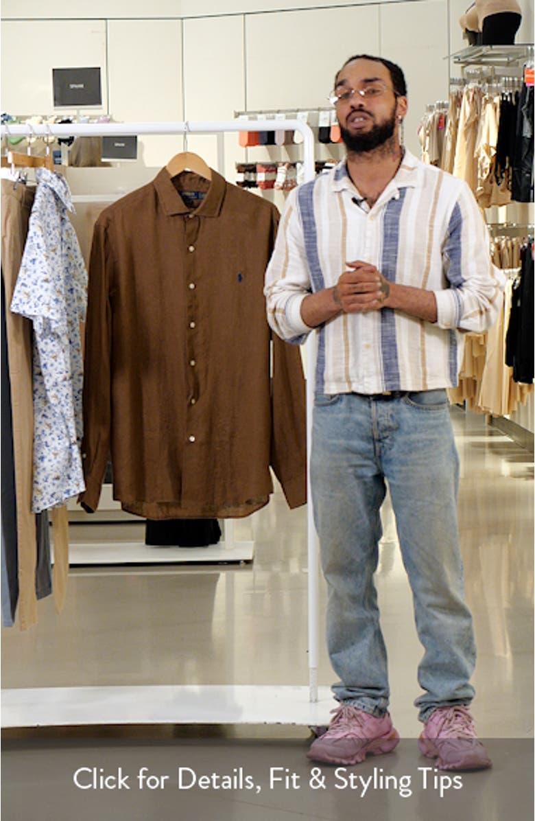 Classic Fit Solid Linen Button-Up Shirt, sales video thumbnail