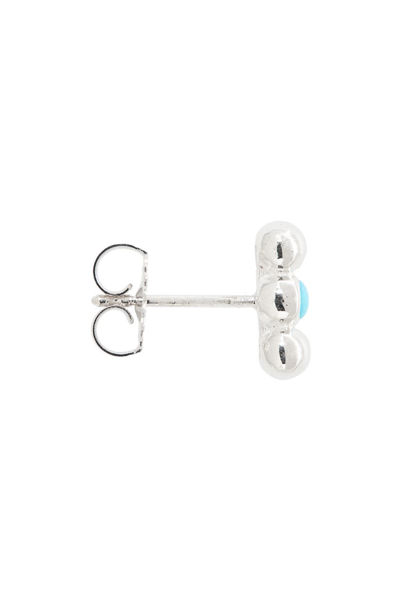 Dew Drop Turquoise & Silver Stud Earrings, Alternate, color, SILVER