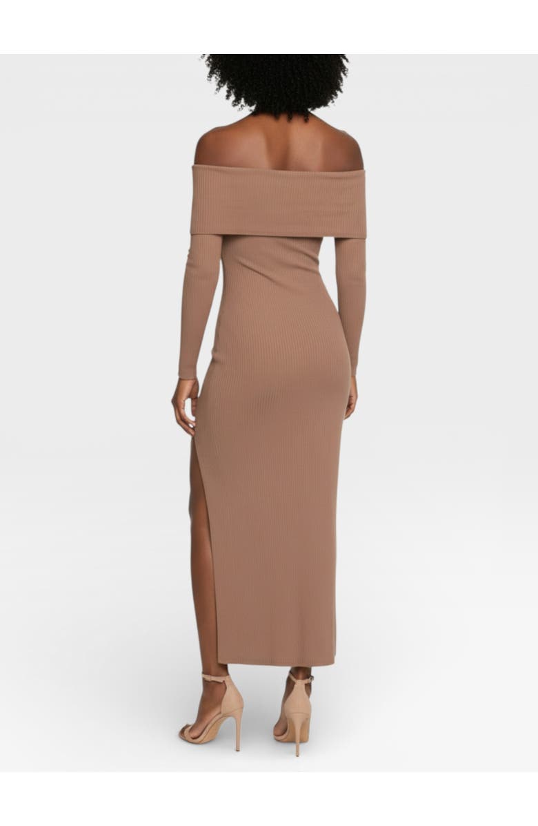 RACHEL Rachel Roy Delia Off the Shoulder Sweater Maxi Dress, Alternate, color, Almond