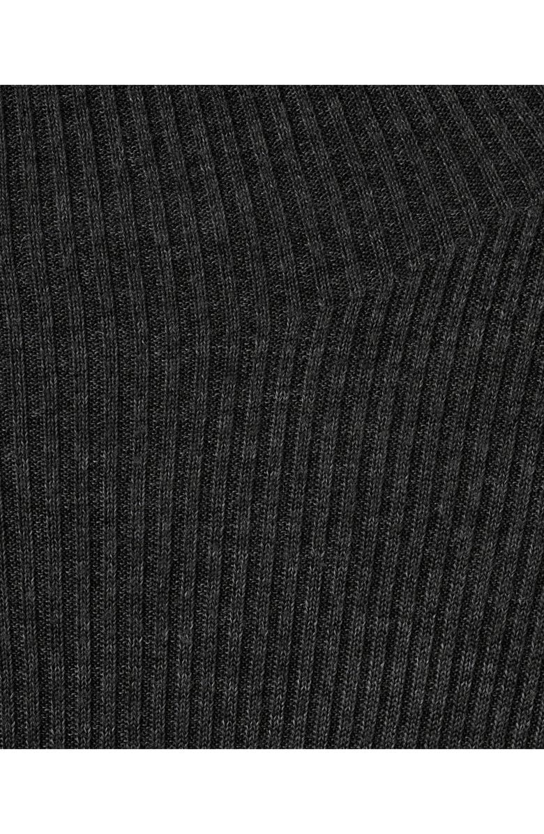 MANGO Asymmetric Hem Mock Neck Sweater, Alternate, color, Charcoal