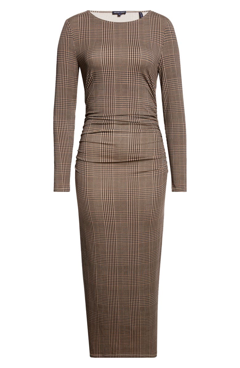 Veronica Beard Charissa Plaid Long Sleeve Body-Con Dress, Alternate, color, Dark Acorn Multi
