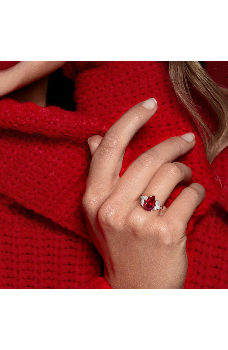 Julianna B. Lab-Created Ruby & Diamond Cluster Ring 18k, Alternate, color, 