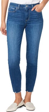 PAIGE Hoxton Frayed Ankle Skinny Jeans