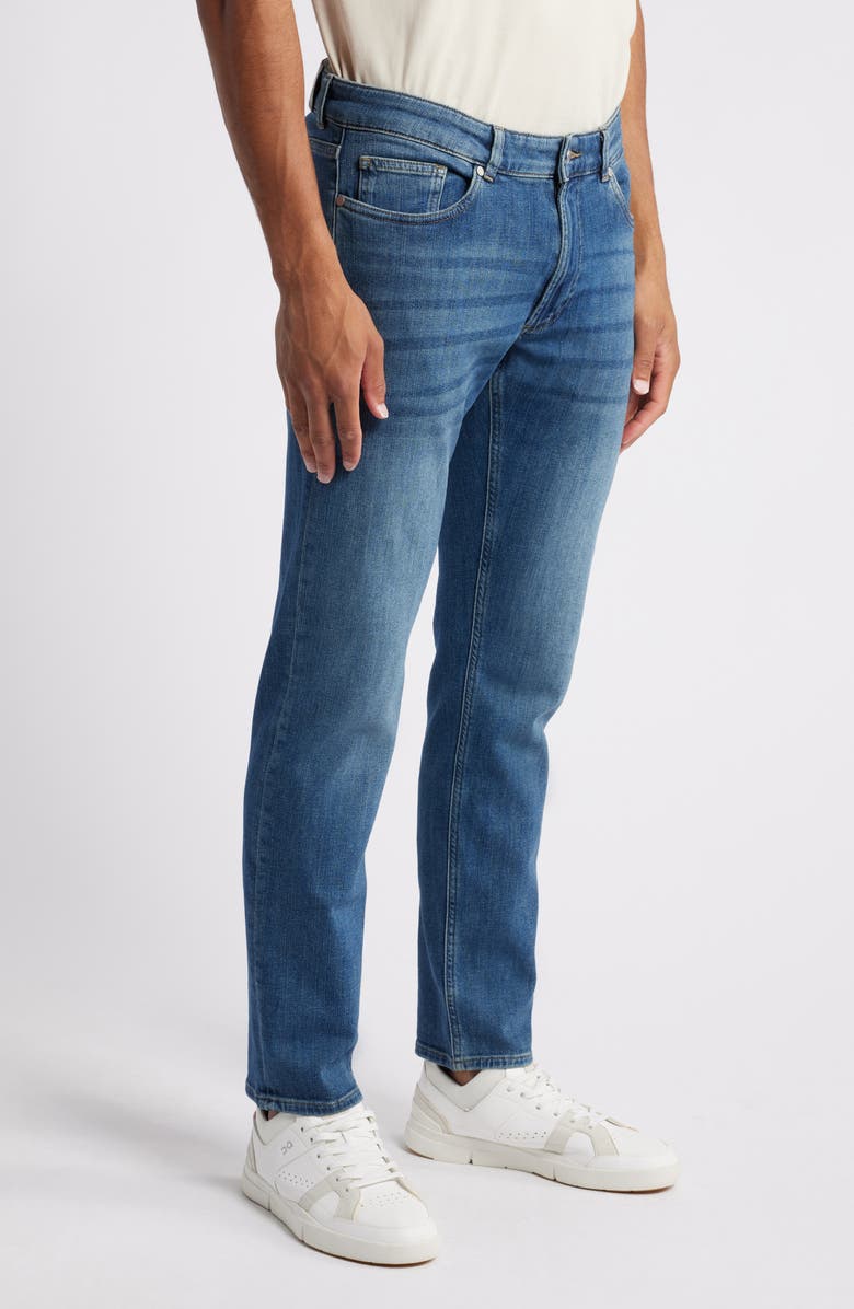 Peter Millar Crown Crafted Washed Five Pocket Straight Leg Jeans, Alternate, color, True Blue Wash