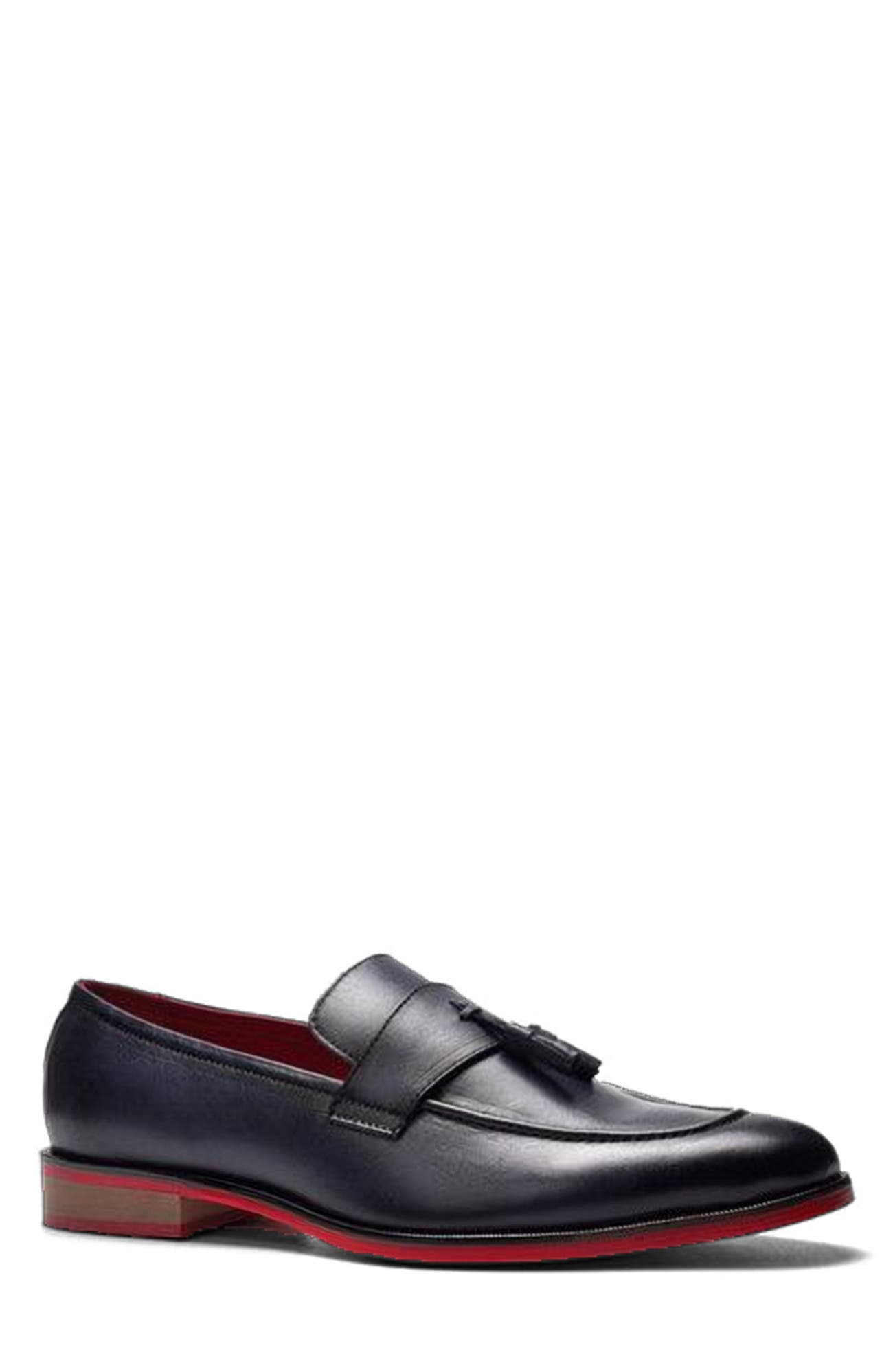 Encore Tassel Loafer, Alternate, color, Navy Blue Leather