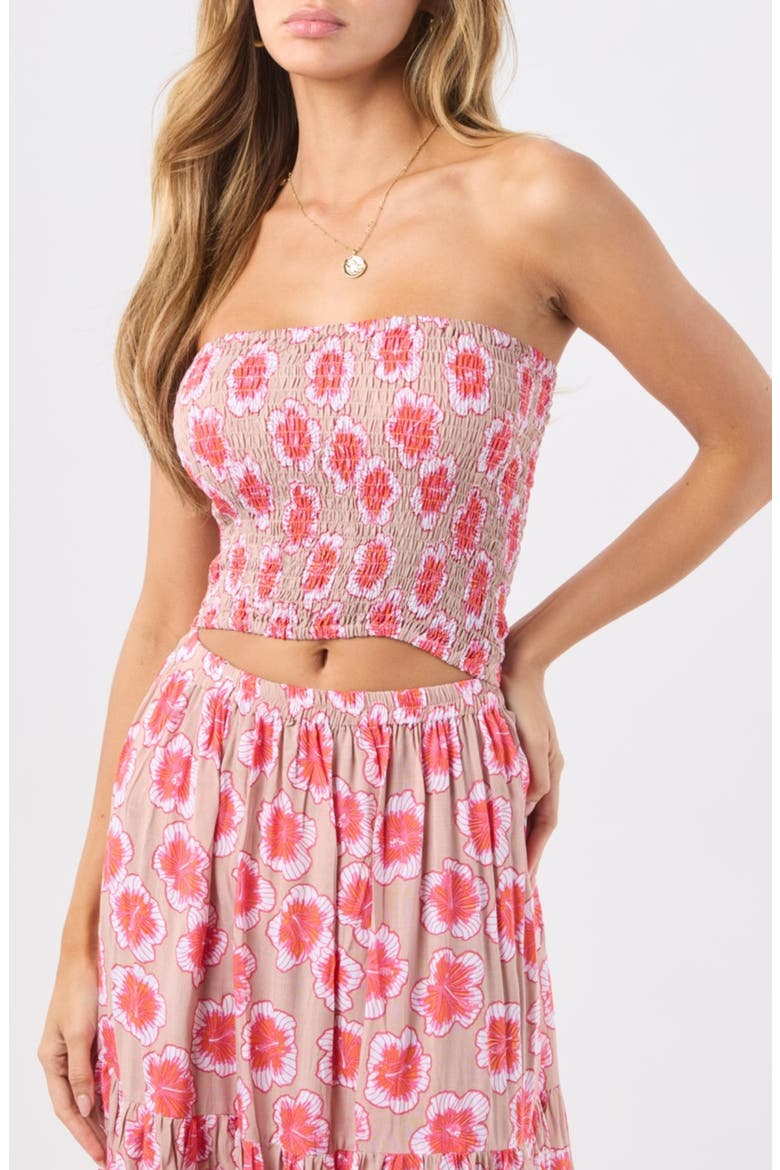 Boracay Strapless Maxi Dress, Alternate, color, LANAI FLORAL TAUPE