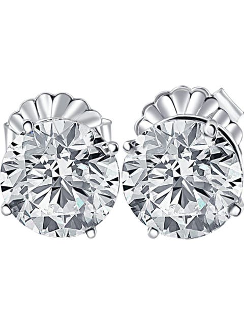 8Ct TW Certified Lab Grown Diamond Studs in 14k Gold