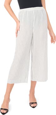 Vince Camuto Stripe Pull-On Ankle Wide Leg Pants