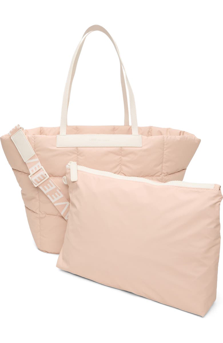 VeeCollective Porter Basque Quilted Recycled Nylon Tote, Alternate, color, Cameo Rose Pnk