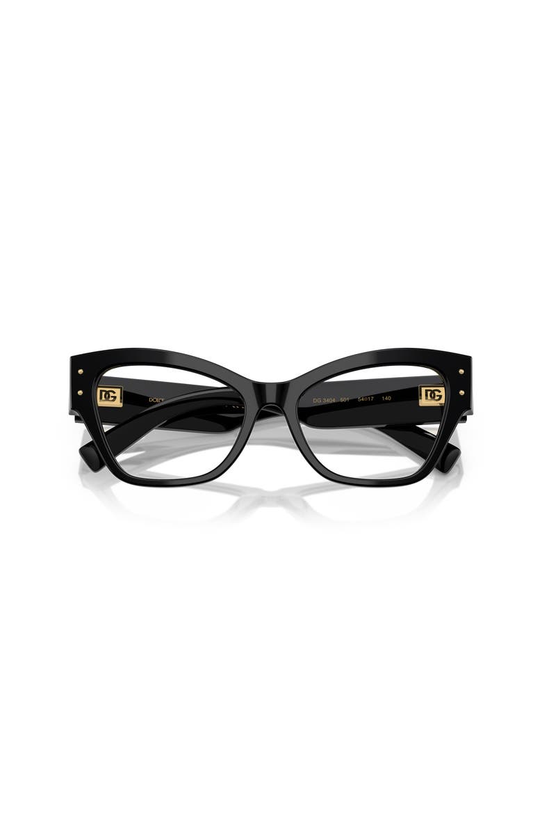 Dolce&Gabbana 54mm Butterfly optical glasses, Alternate, color, Black