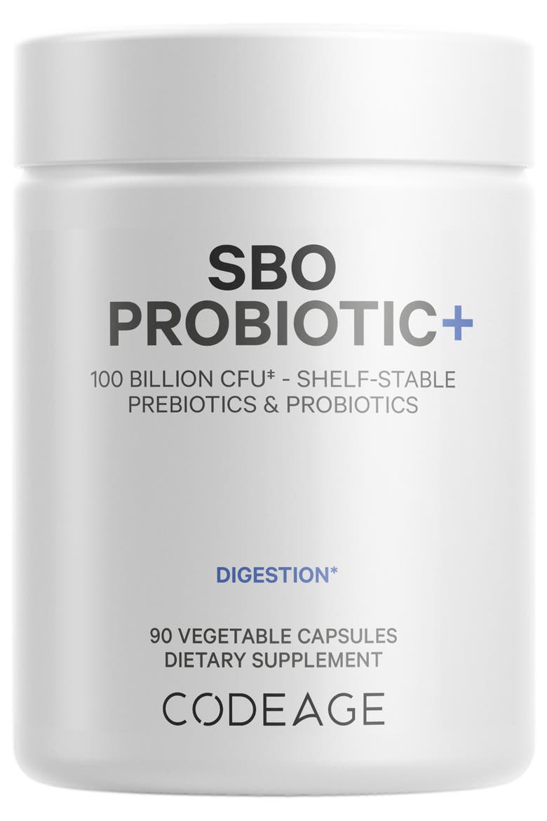 SBO Probiotic 100 Billion CFU + Prebiotics Supplement, Main, color, White