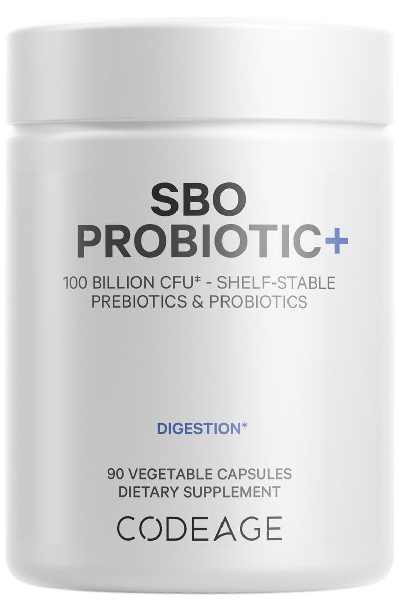 Codeage SBO Probiotic 100 Billion CFU + Prebiotics Supplement, Main, color, White