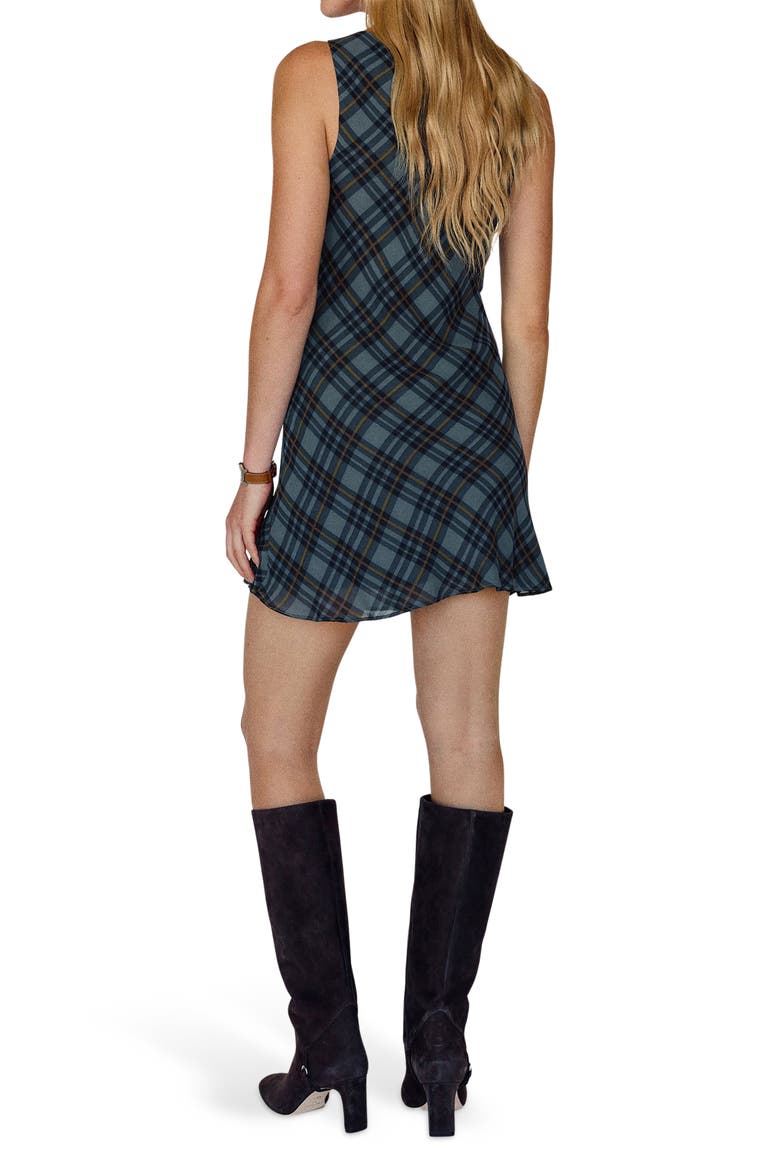 Dale Plaid Georgette Minidress, Alternate, color, SLATE PLAID