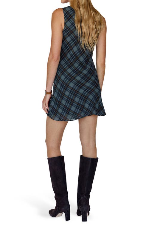 Reformation Womens Dale Plaid-check Woven Mini Dress Slate Plaid In Blue