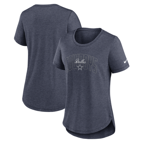 Women's Nike  Heather Navy Dallas Cowboys Primetime Backfield Tri-Blend T-Shirt