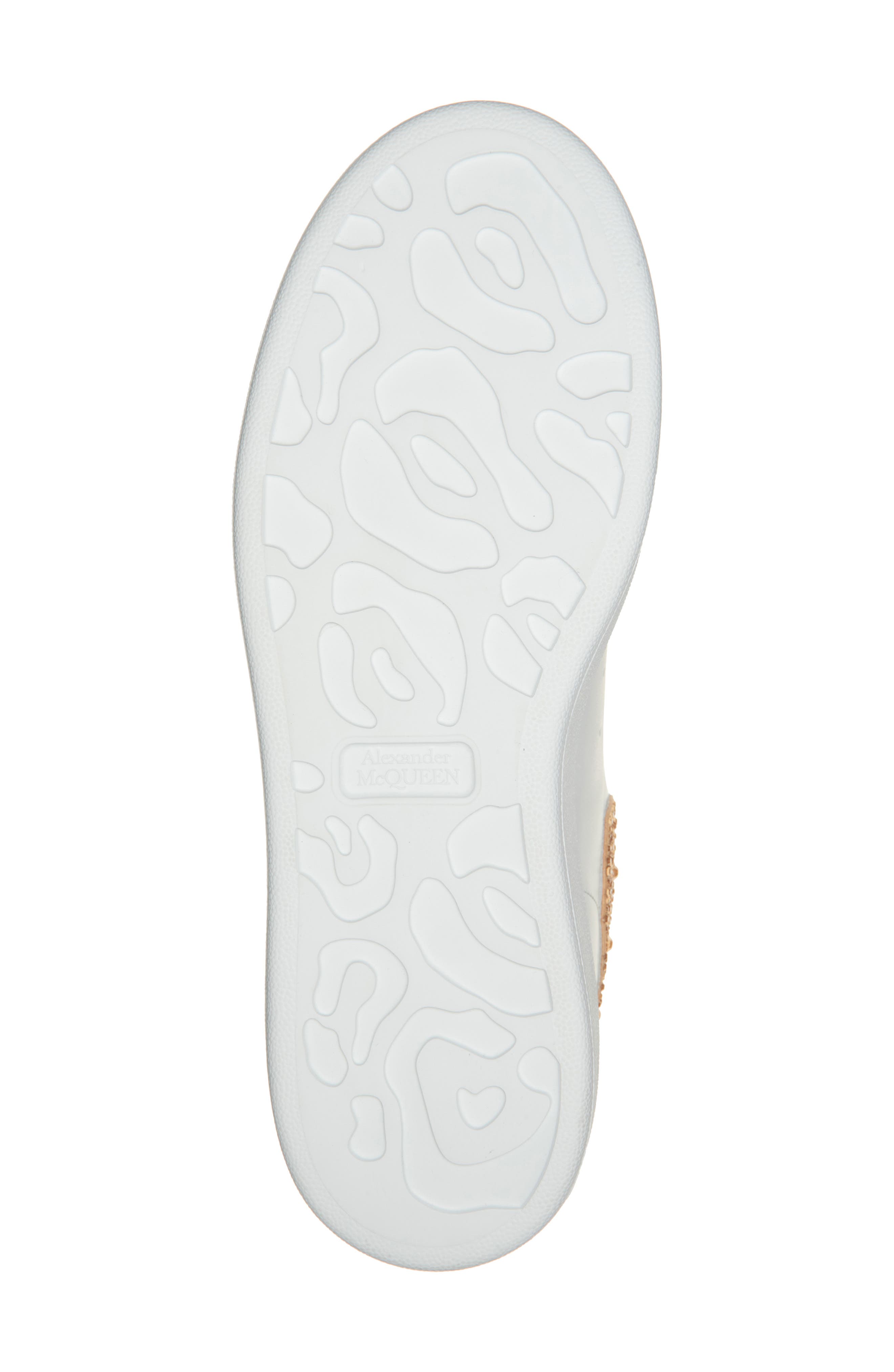 McQueen Oversize Crystal Embellished Sneaker, Alternate, color, White/ Dark Camel