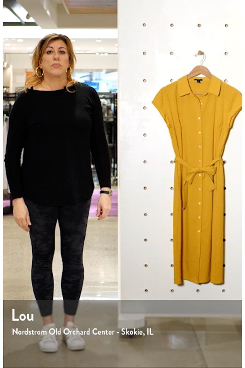 Textured Tie Waist Shirtdress video