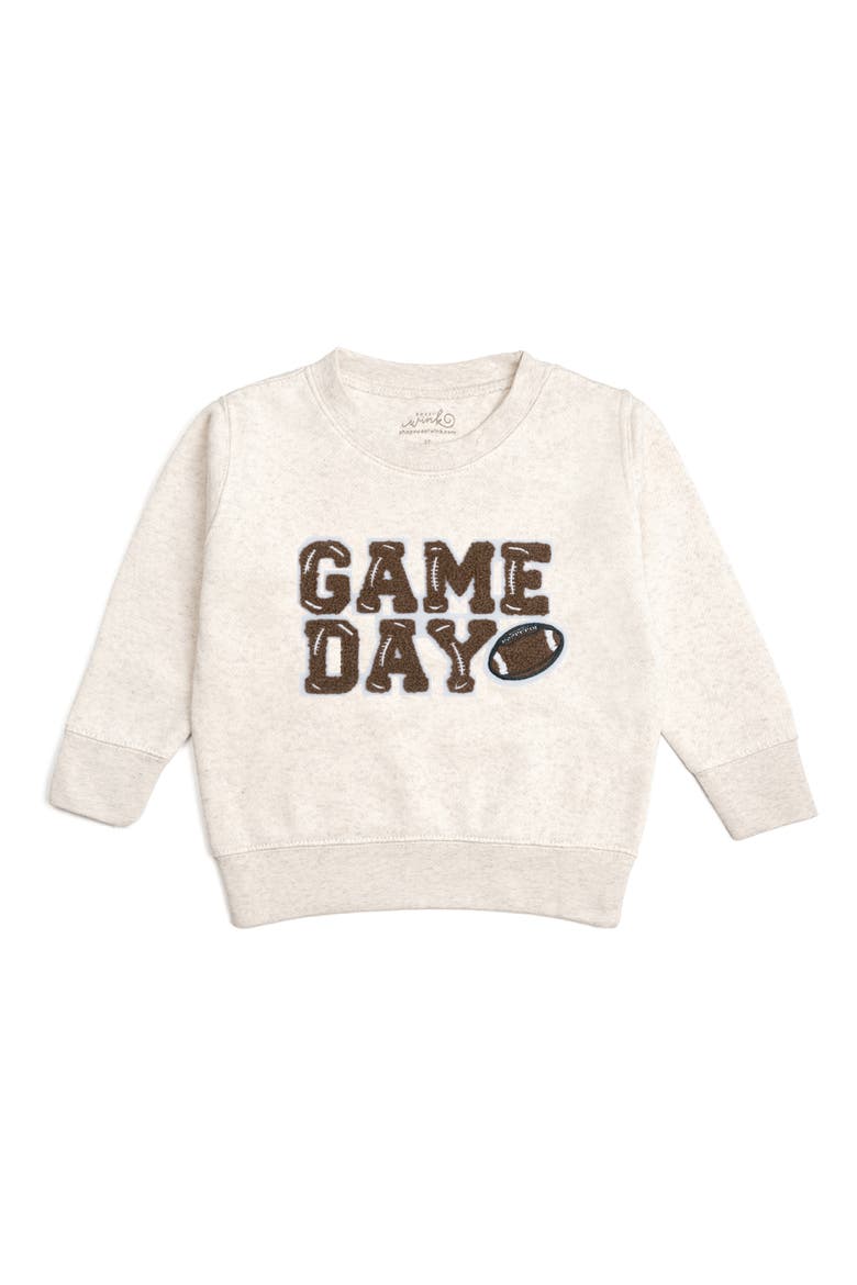 Game Day Football Patch Sweatshirt, Main, color, Natural Heather