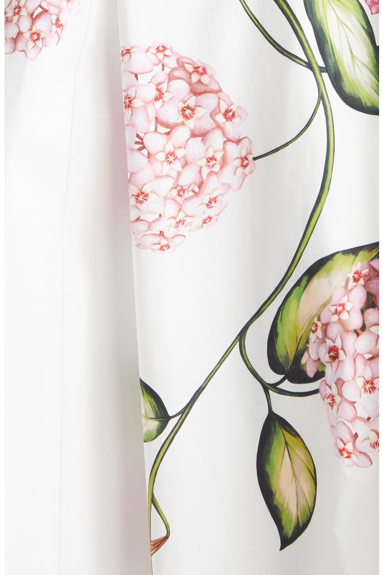 Porcelain Flowers Stretch Cotton Poplin Strapless Dress, Alternate, color, PINK/ WHITE
