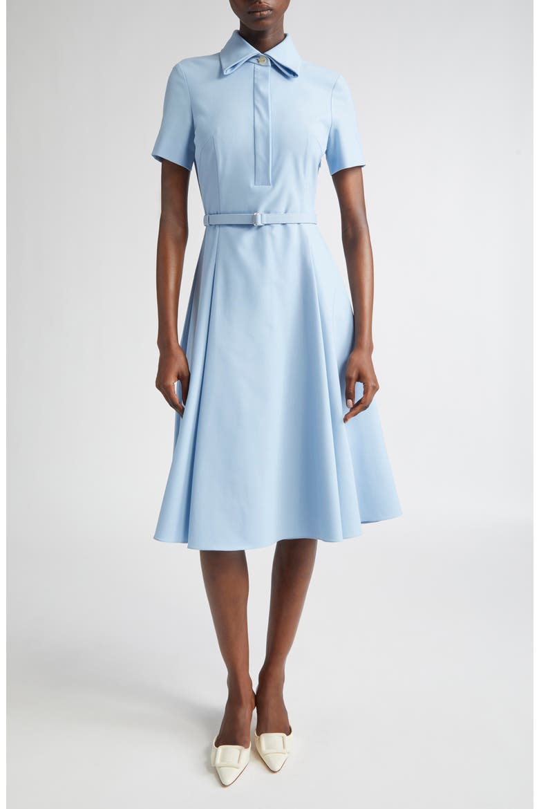 Iwona Belted Midi Shirtdress, Main, color, BLUE