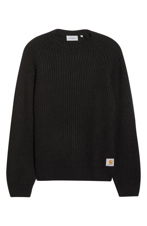 Carhartt Work In Progress Firth Oversize Ribbed Crewneck Sweater In Black
